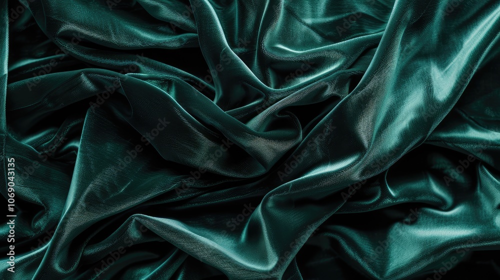 Fototapeta premium Elegant Teal Satin Fabric with Luxe Texture
