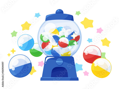 カプセルトイで当たりが出たイメージのイラスト