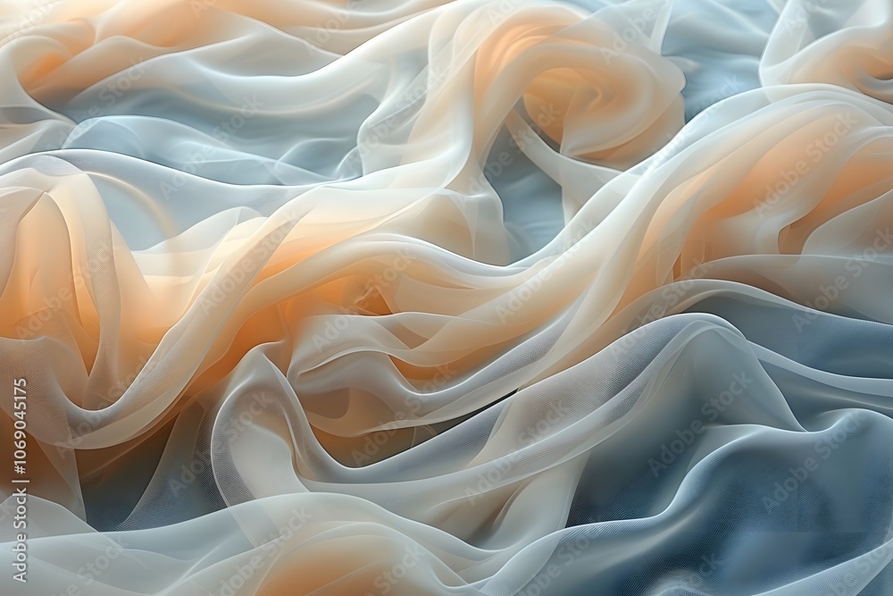 Fototapeta premium Elegance in Motion: Soft Pastel Fabric Waves for Creative Design