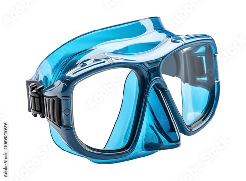 Blue Diving Mask Isolated on White Background photo