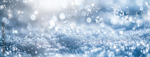 Magical Blue Sparkles and Light Bokeh Effect