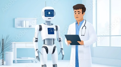 Doctor and Robot Collaborate with AI Technology