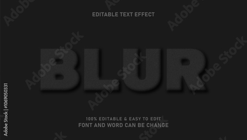 Blur text effect with modern style that is editable