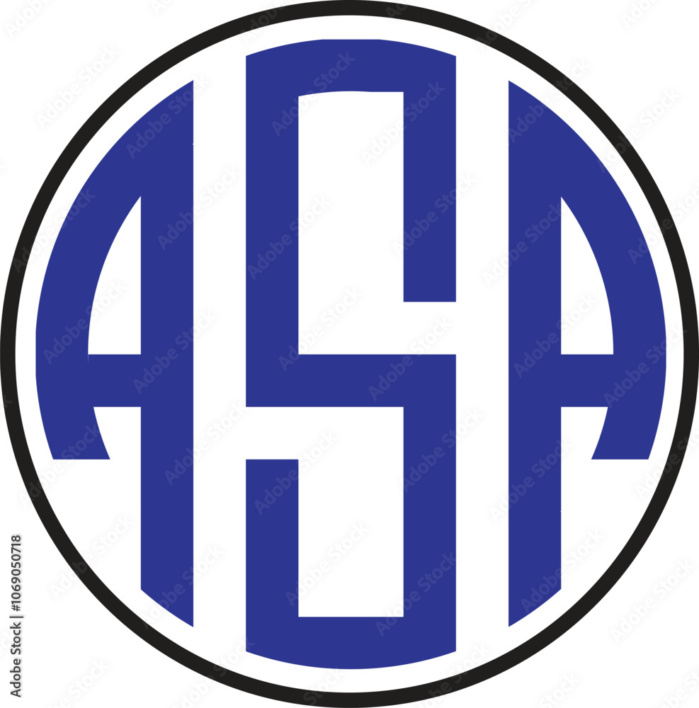 Obraz premium ASA Letter CIRCLE Monogram Logo Design with white background
