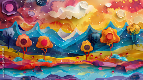 background with trees Generated AI