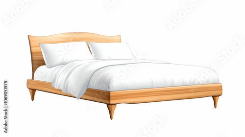 bed, vintage engraved illustration isolated on transparent background photo