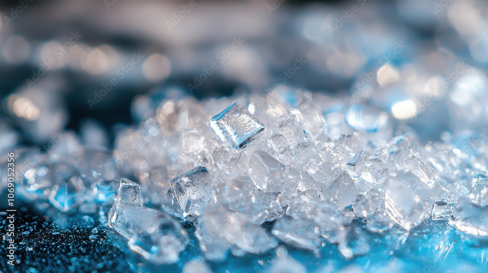 Close-Up of Frost Crystals on a Surface Close-Up of Frost Crystals on a Surface