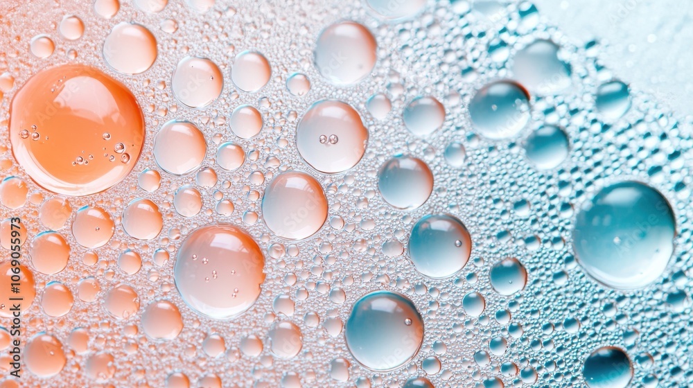 Liquid Bubbles in Soft Focus Background