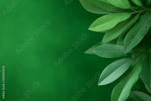 Green Leaves on Green Background.