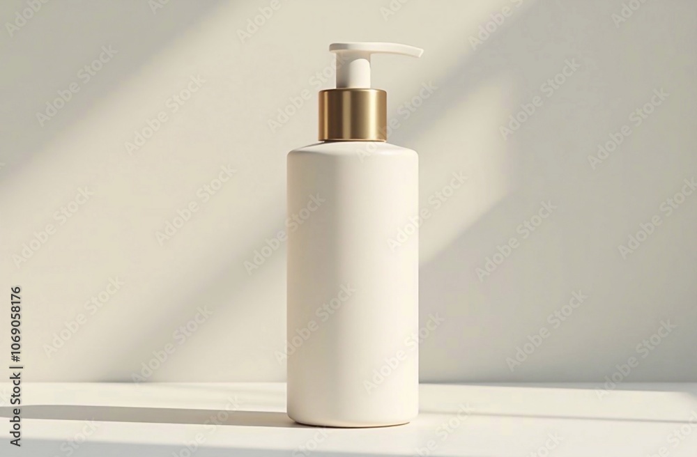 Mockup of a light non-transparent cosmetic bottle, cosmetic bottle Mockup of a light non-transparent cosmetic bottle, cosmetic bottle