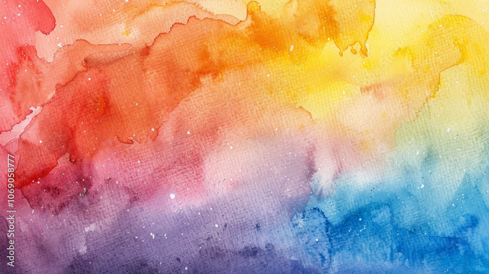 Obraz premium rainbow watercolor abstract illustration design. rainbow watercolor texture pattern artwork.