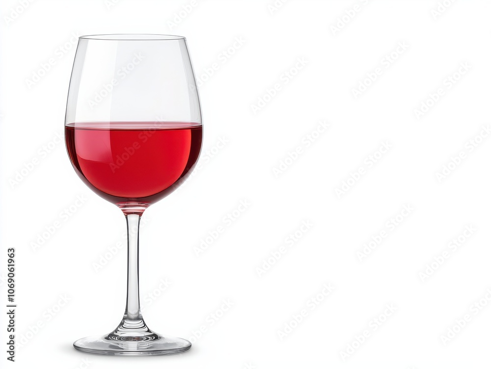 A clear glass of red wine stands elegantly, reflecting light, with a simple background enhancing its vibrant color. A clear glass of red wine stands elegantly, reflecting light, with a simple background enhancing its vibrant color.