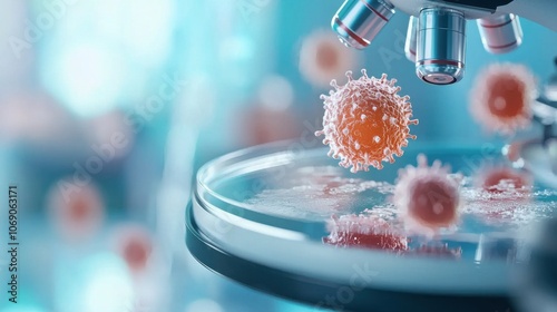 Microscopic View of Viral and Bacterial Cells