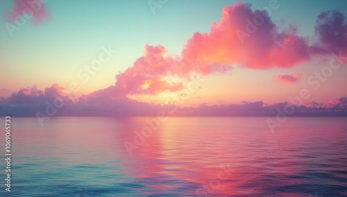 beautiful fairy-tale sunset or sunrise on the background of mountains, soft pastel colors, light fairy-tale atmosphere