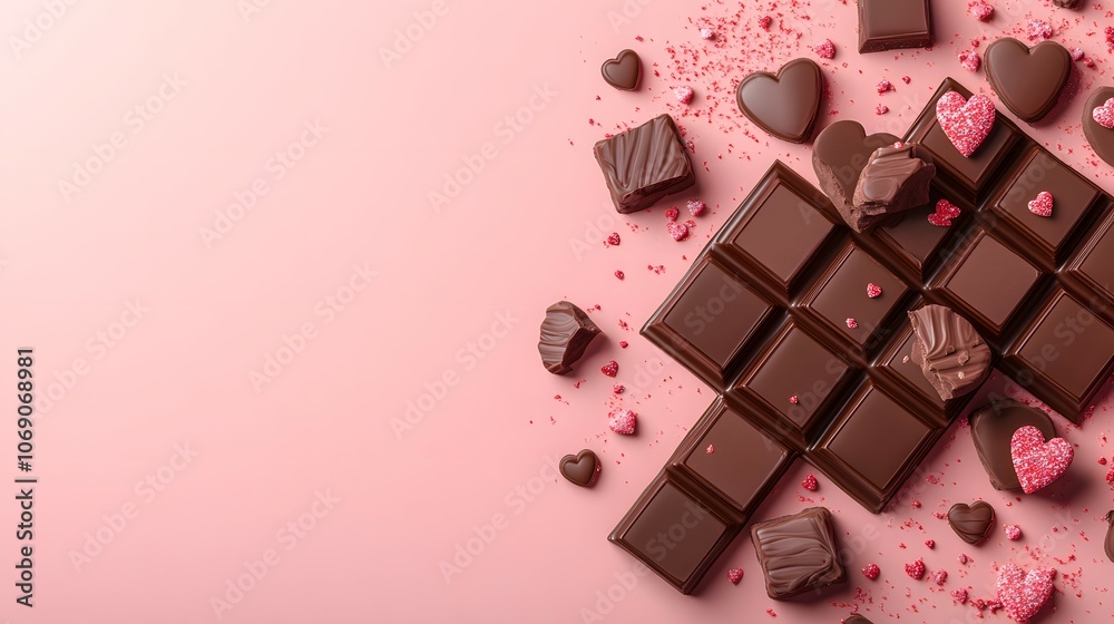 Heart-shaped chocolates, a sweet symbol of love and romance for Valentine's Day Heart-shaped chocolates, a sweet symbol of love and romance for Valentine's Day