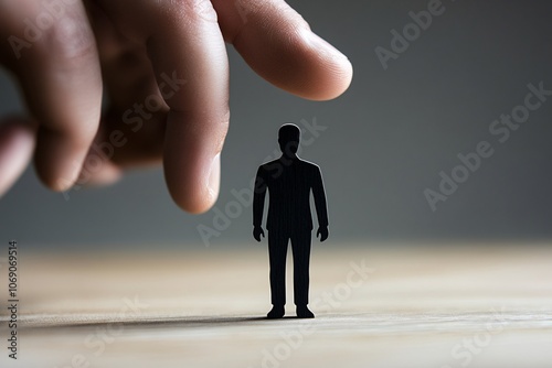 Power Dynamics: A Hand Reaching Down to a Silhouette of a Person photo