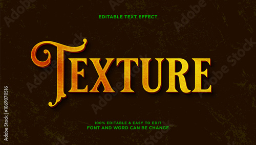 Texture text effect with modern 3d style, which is editable