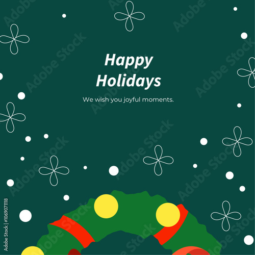 Joyful Celebration Graphic With Colorful Chrismast Element. Ideal for festive and celebratory themes, conveying positivity and happiness