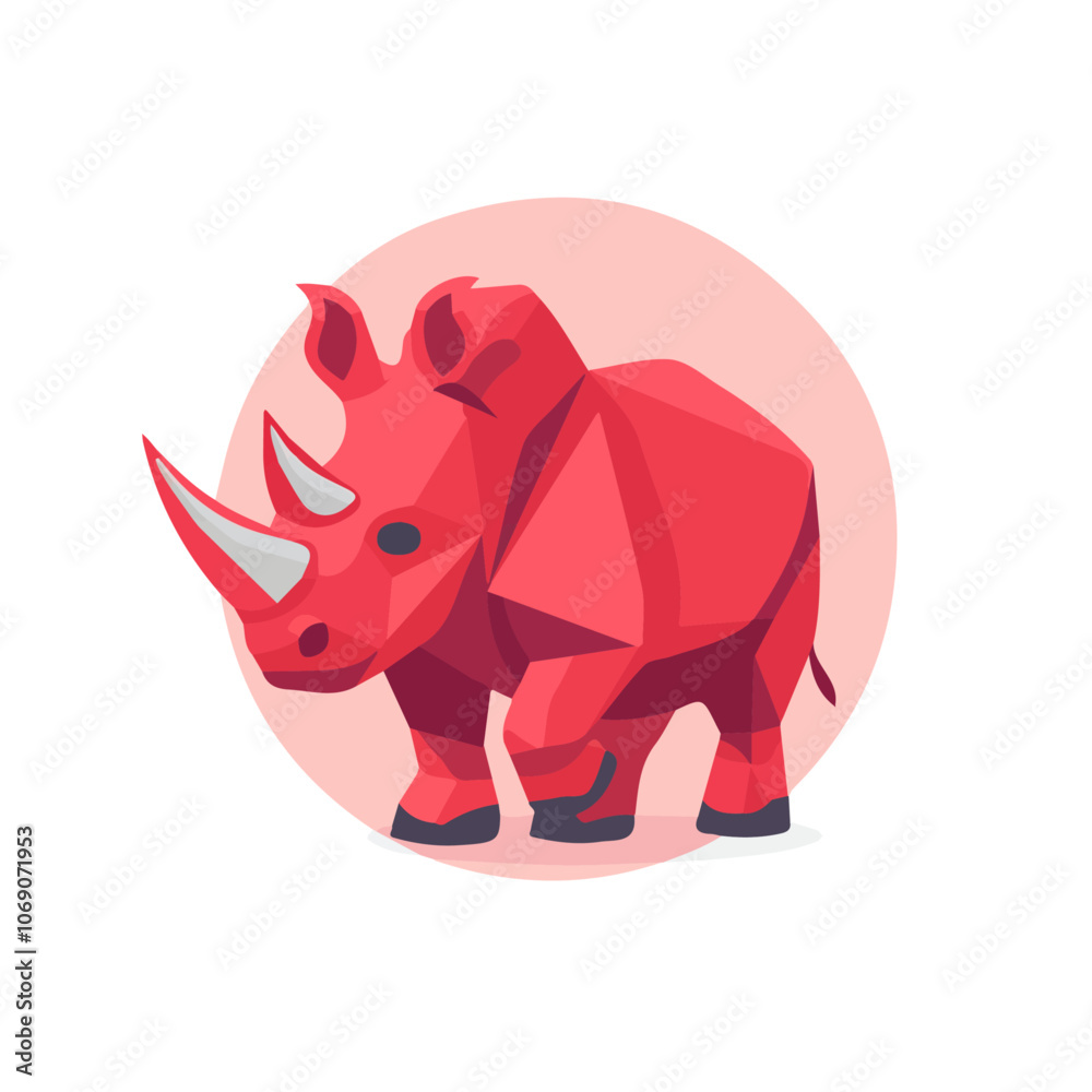 2D flat vector illustration rhino icon isolated on a white background.
2D flat vector illustration rhino icon isolated on a white background.