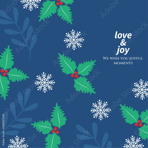 Festive illustration elegant Christmas Greeting Card with Christmas Element