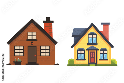 Home Icon Vector on a White Background, House Icon Bundle Set