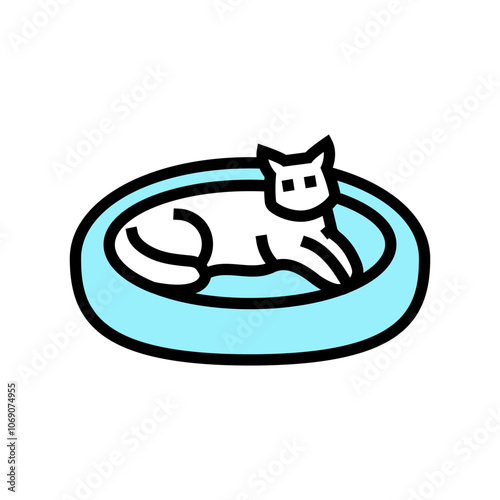 bed cat breeding color icon vector. bed cat breeding sign. isolated symbol illustration