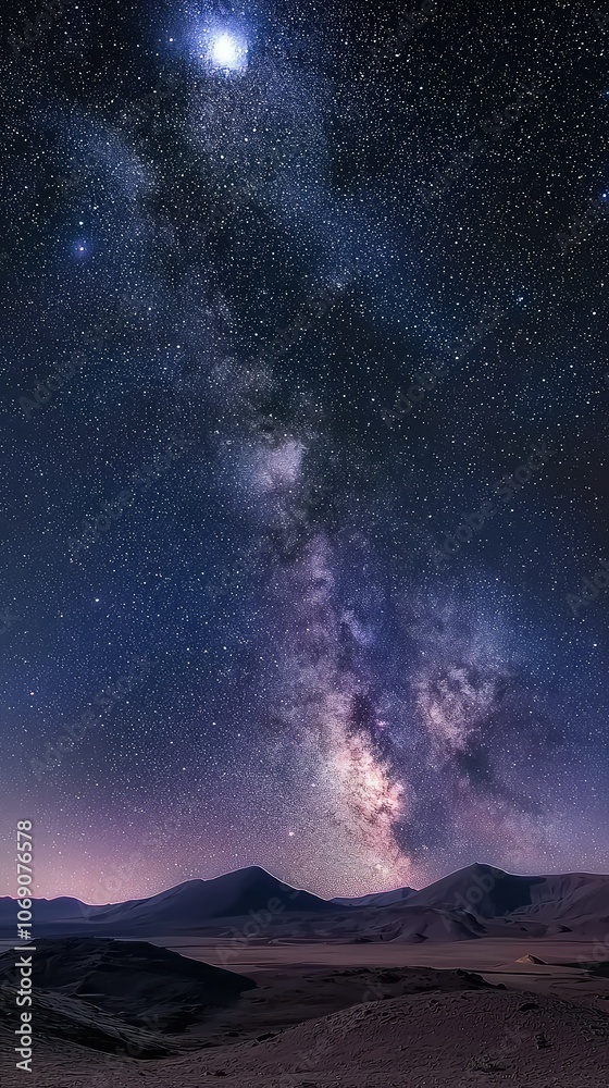 Vibrant Moonlit Sky with Stunning Constellations Vibrant Moonlit Sky with Stunning Constellations