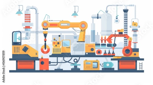 Modern Automated Industrial Factory System