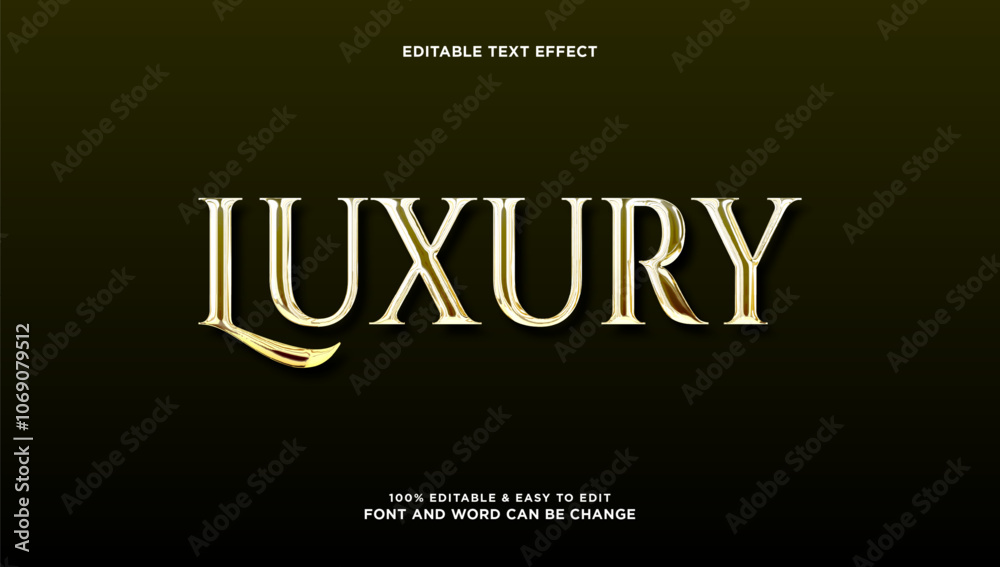 Fototapeta premium Luxury text effect with modern and elegant 3d style, which can be edited