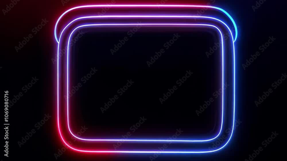 Neon frame on a black background in bright colors. Neon frame on a black background in bright colors.