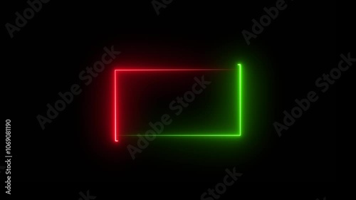 Wallpaper Mural  Neon lights horizontal sign Neon rectangle colored frame Vector illustration black background rectangular frame line moving neon light overlay, seamless concert. Torontodigital.ca