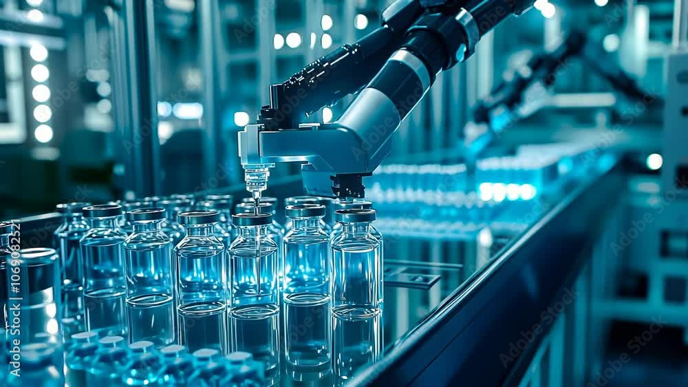 A robotic arm efficiently manages multiple transparent test tubes in a ...