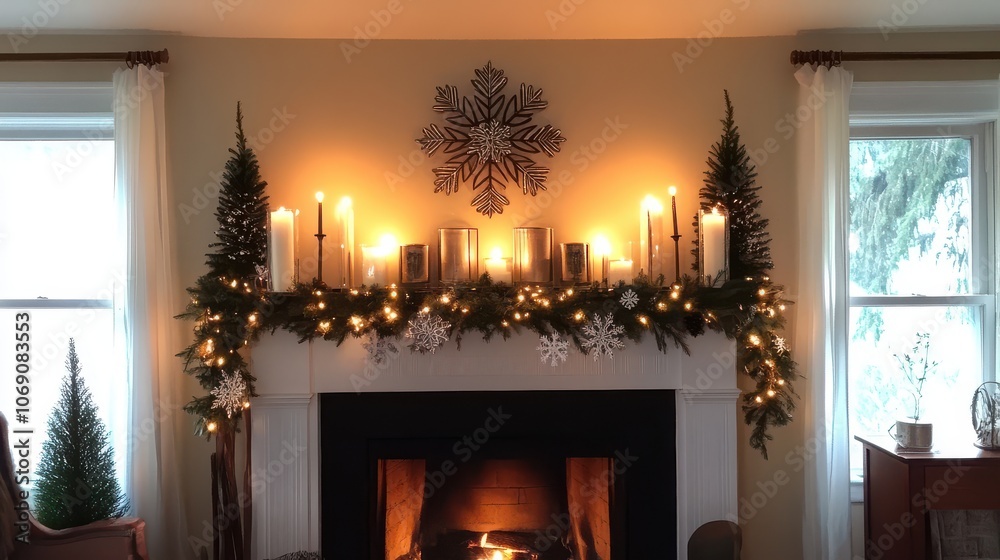 Cozy Mantel Decor with Candles and Winter Accents Cozy Mantel Decor with Candles and Winter Accents