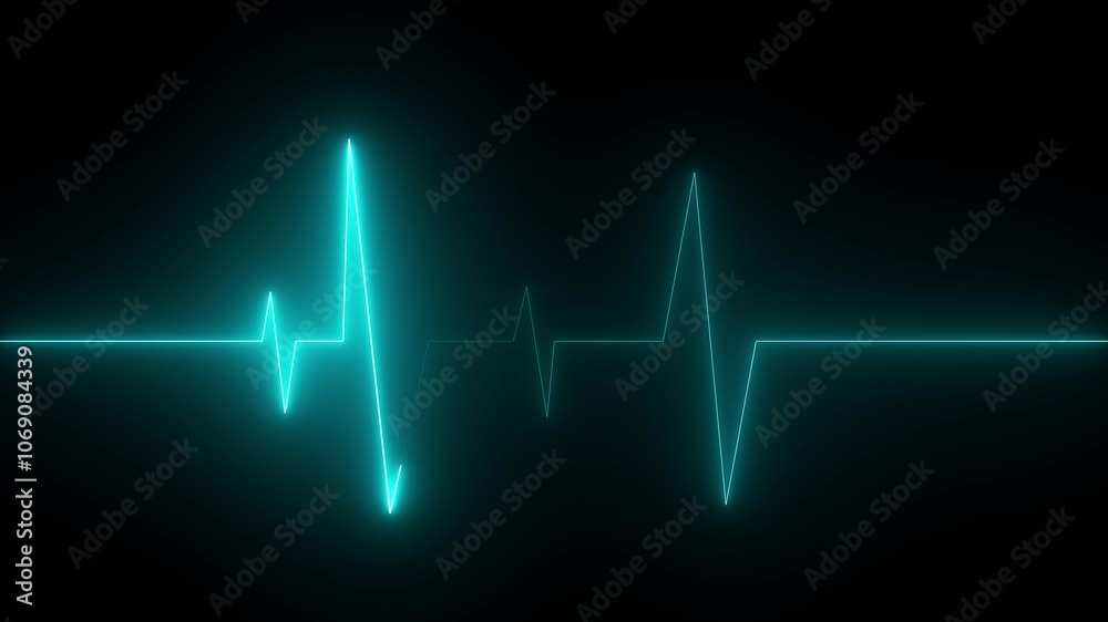 black background medical abstract animation HUD display heart analysis animation Human heart scanning ECG monitor Heart beating and pumping cyan color icon. black background medical abstract animation HUD display heart analysis animation Human heart scanning ECG monitor Heart beating and pumping cyan color icon.