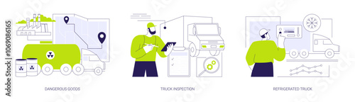 Transportation by road abstract concept vector illustrations.