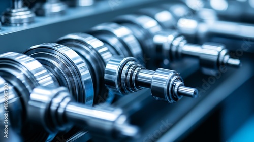 Close-up of precision machinery components highlighting engineering and manufacturing details.
