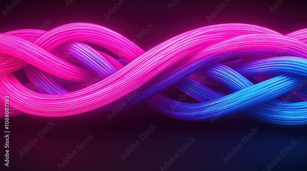 Bright Neon Wires in Pink and Blue Colors Bright Neon Wires in Pink and Blue Colors