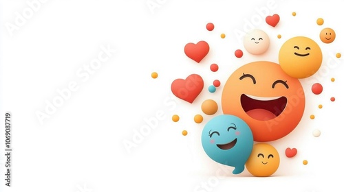 Cheerful Emoji Design with Happy Elements