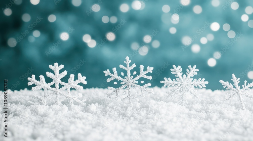 Detailed Snowfall with Ice Crystal Elements Detailed Snowfall with Ice Crystal Elements