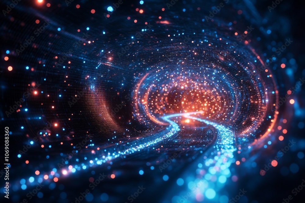Abstract Blue and Orange Tunnel of Light Abstract Blue and Orange Tunnel of Light