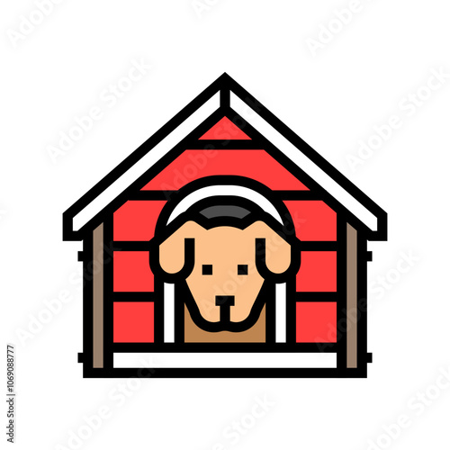 kennel dog color icon vector. kennel dog sign. isolated symbol illustration