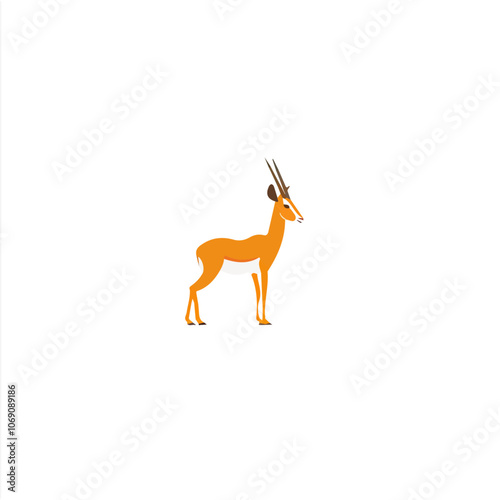 2D flat vector illustration springbok icon isolated on a white background.

