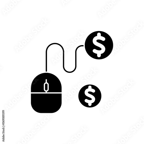 pay per click concept line icon. Simple element illustration. pay per click concept outline symbol design.