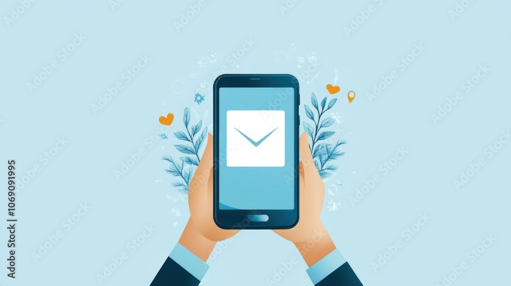New Message Alert on Mobile Device New Message Alert on Mobile Device