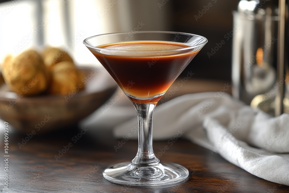 An espresso martini with a Carajillo twist. Generative AI An espresso martini with a Carajillo twist. Generative AI