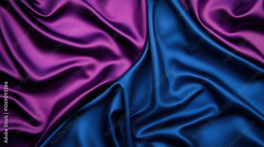 Obraz premium Rich Purple and Blue Satin Fabric Drapery