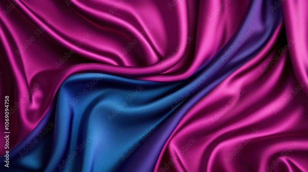 Soft Waves of Purple and Blue Fabric Folds Soft Waves of Purple and Blue Fabric Folds