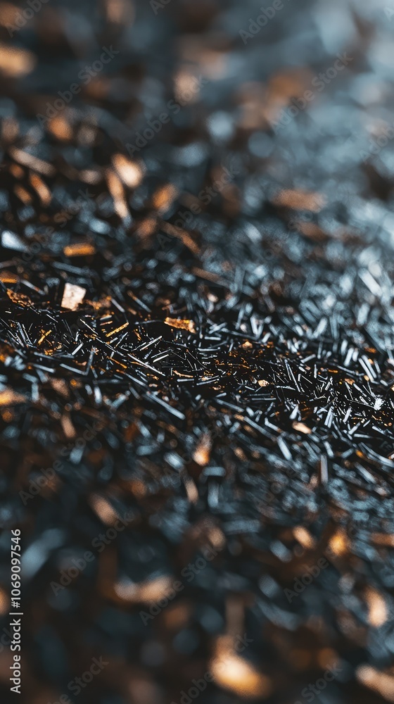 Artistic Layer of Iron Filings in Abstract Form Artistic Layer of Iron Filings in Abstract Form