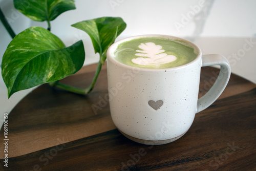 Hot matcha latte