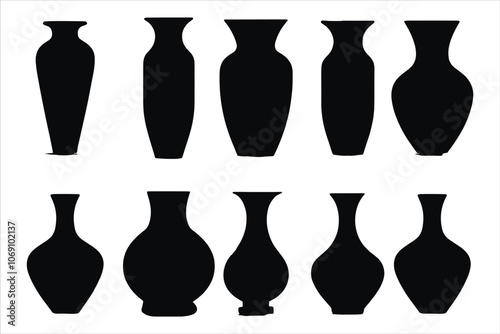 Vase Silhouette Bundle Set, Flower vase silhouette, Pottery Silhouette